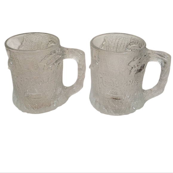 McDonald's Other - Mc Donald's Flintstones Clear Glass Mugs Vintage Drinking Cups